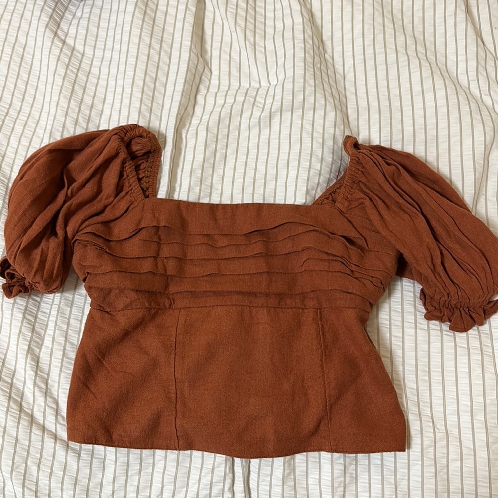Brown Abercrombie top NWT